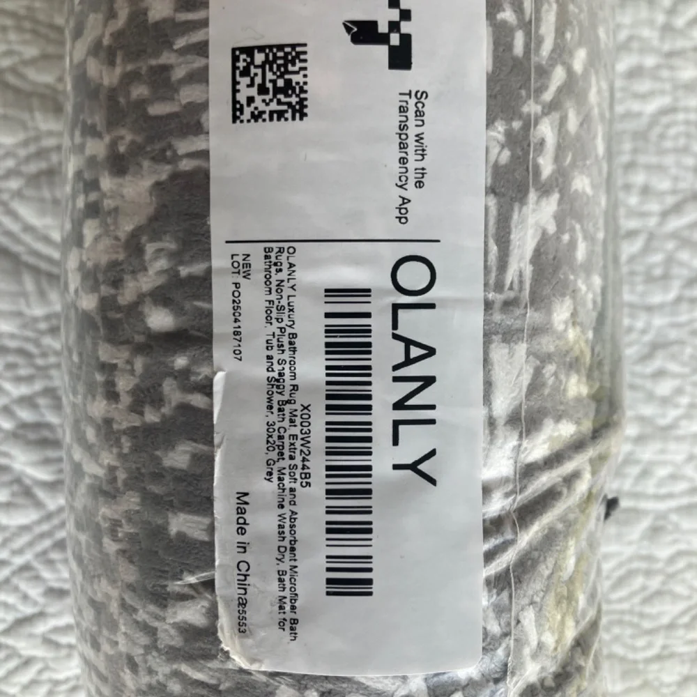 Olanly Grey BathMat 30x20